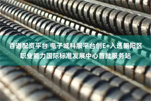 百进配资平台 电子城科服平台创E+入选朝阳区职业能力国际标准发展中心首批服务站