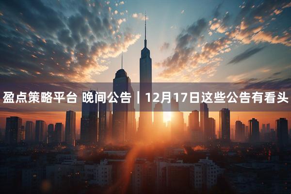 盈点策略平台 晚间公告｜12月17日这些公告有看头